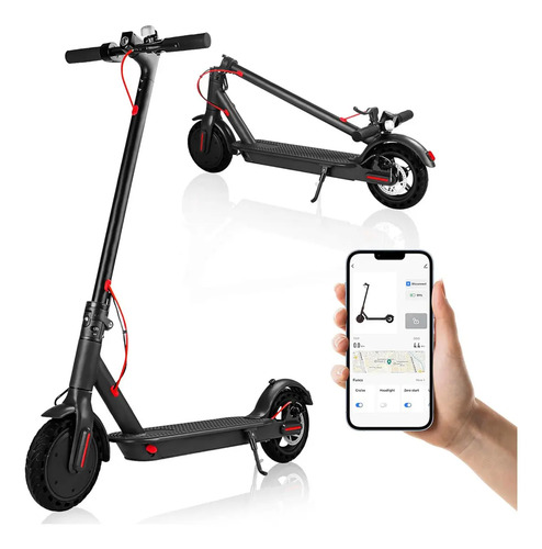 Patinete eletrico 350w com amortecedor e app gps bateria rec