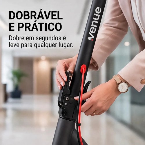 Patinete Elétrico 350w Com Amortecedor E App Gps Bateria Recarregável Dobrável Super Autonomia Para Adultos Até 150kg Preto