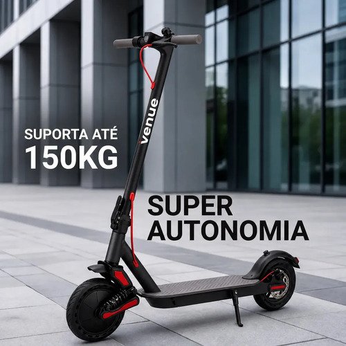 Patinete Elétrico 350w Com Amortecedor E App Gps Bateria Recarregável Dobrável Super Autonomia Para Adultos Até 150kg Preto