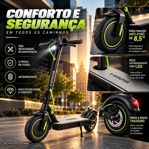 Patinete Elétrico 500w 25km/h Dobrável App Bluetooth Rapido