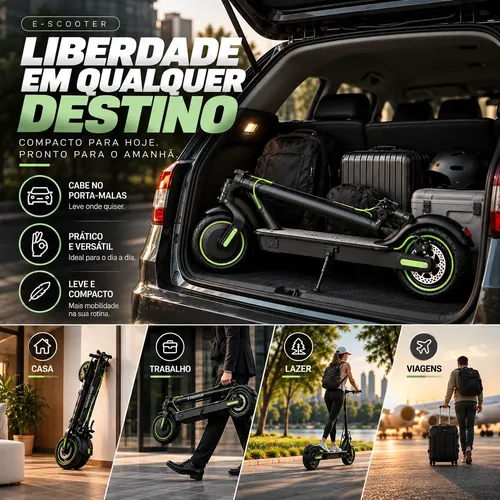 Patinete Elétrico 500w 25km/h Dobrável App Bluetooth Rapido