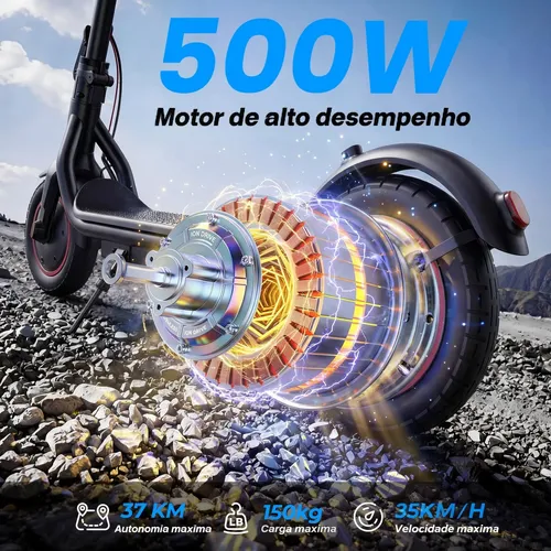 Patinete Elétrico 500w Autonomia 37km Dobrável Ipx4 App 10