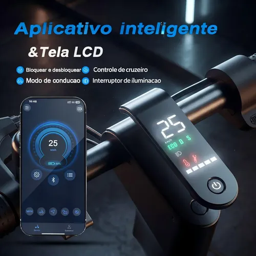 Patinete Elétrico 500w Autonomia 37km Dobrável Ipx4 App 10