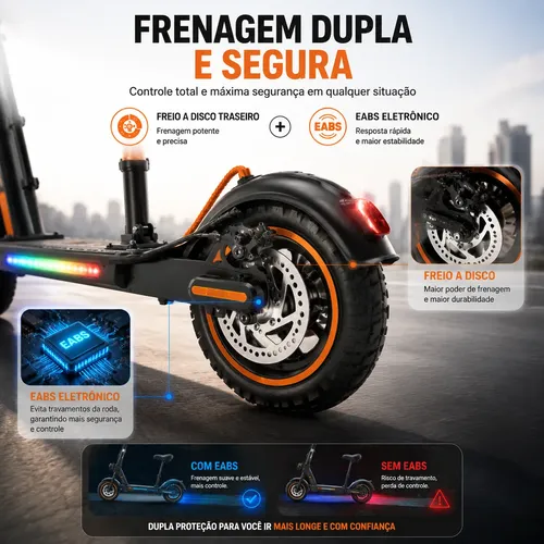 Patinete Eletrico 500w C Banco Suspensão Autonomia 30km