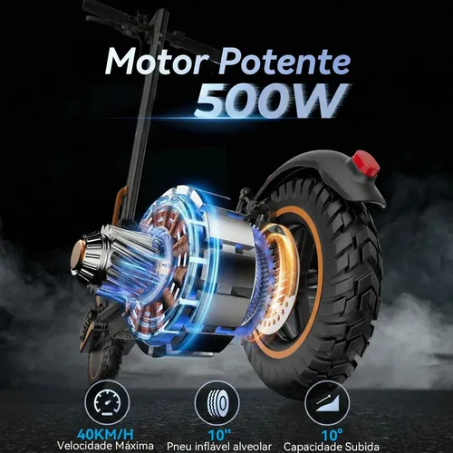 Patinete Eletrico 500w Sistema De Suspensao Autonomia 30km
