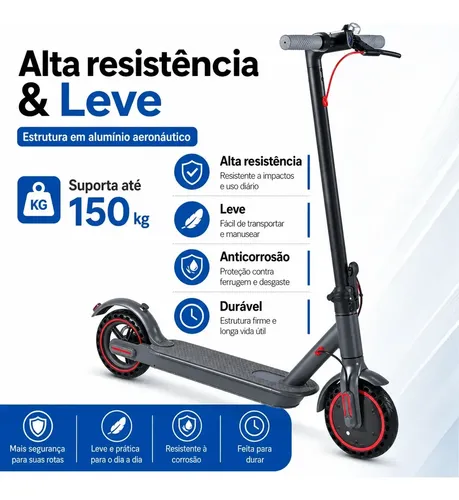 Patinete Elétrico Com Amortecedor E App Gps Bateria Dobrável