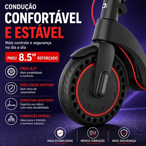 Patinete Elétrico Com Amortecedor E App Gps Bateria Dobrável