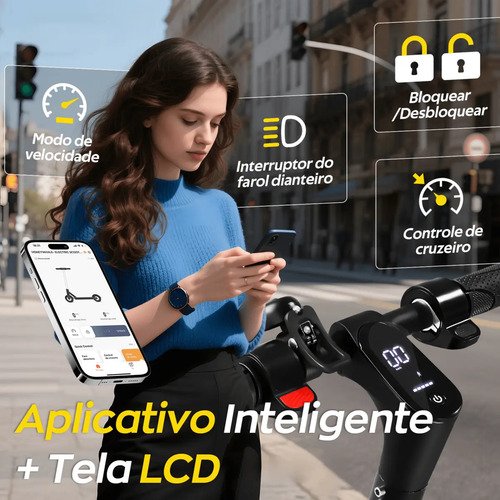 Patinete Elétrico HONEYWHALE M1 LITE Dobrável Com Bluetooth, Para Adultos