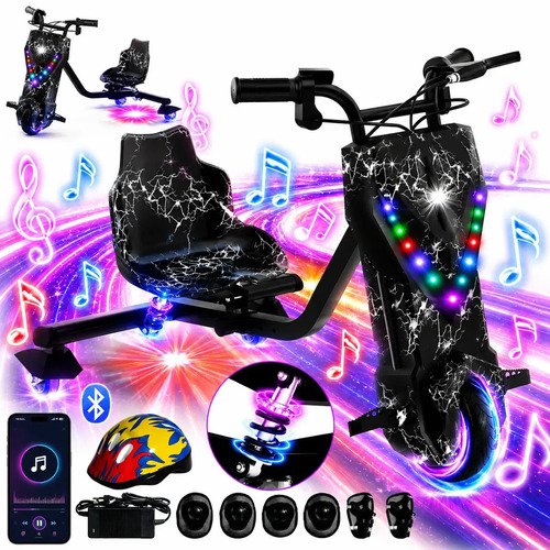 Patinete eletrico triciclo drift infantil 350w 36v bluetooth 1