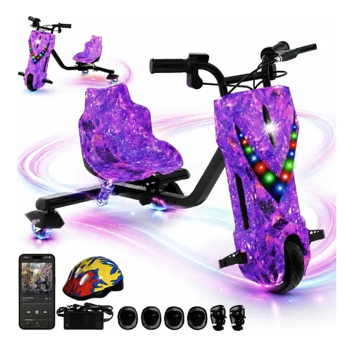 Patinete eletrico triciclo infantil drift 350w 36v bluetooth 1