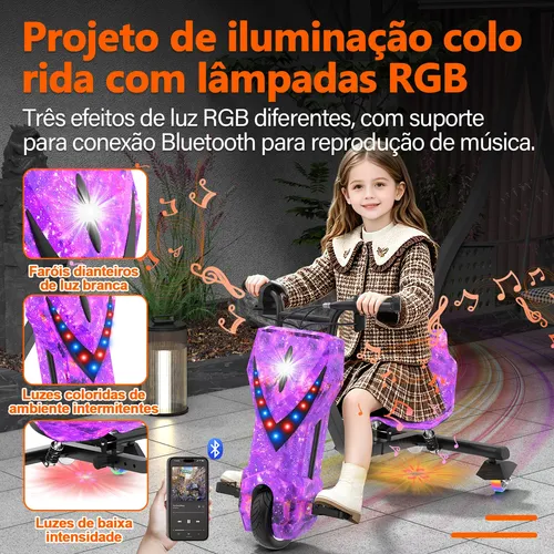 Patinete Elétrico Triciclo Infantil Drift 350w 36v Bluetooth
