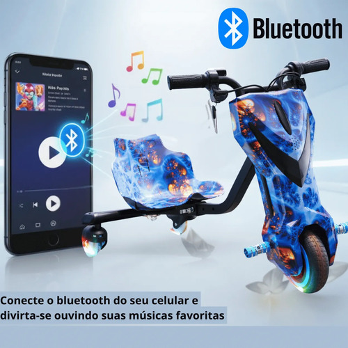 Patinete Elétrico Triciclo Infantil Drift 350w 36v Bluetooth