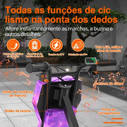 Patinete Elétrico Triciclo Infantil Drift 350w 36v Bluetooth