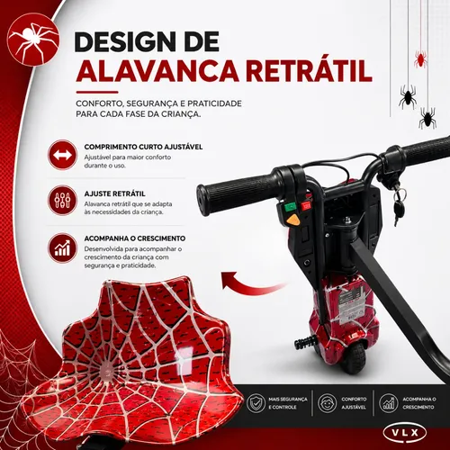 Patinete Elétrico Triciclo Infantil Drift 350w Com Bluetooth