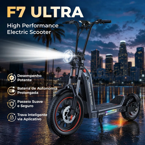 Patinete Elétrico Xroymexroy F7 Ultra 1500W para Todo Terreno com 100km de Autonomia