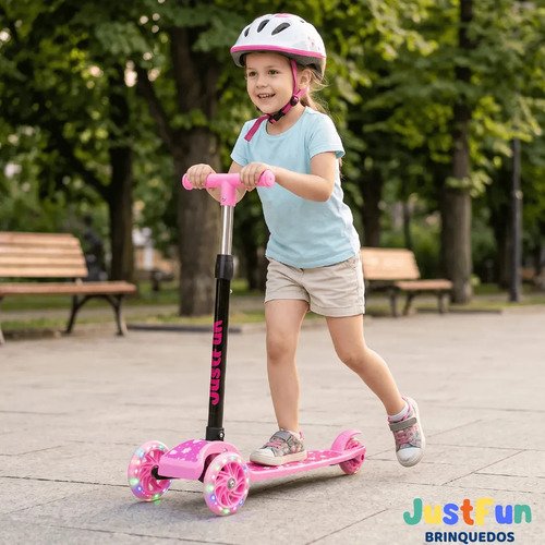 Patinete infantil 3 rodas de led dobravel scooter criancas j