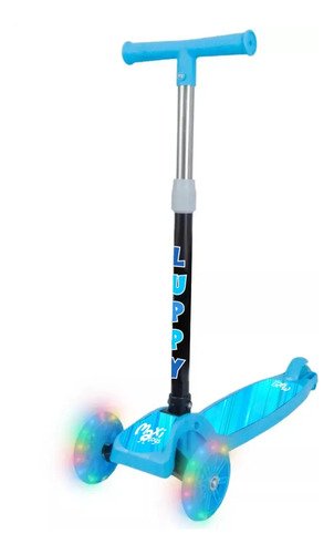 Patinete infantil 3 rodas led dobravel luppy azul maxi toys