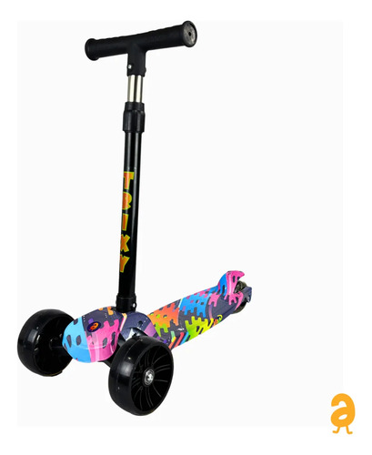Patinete infantil dobravel 3 rodas luz led trixy maxi toys