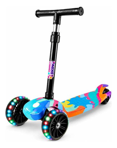 Patinete infantil scooter dobravel com led freio bv0011 mega