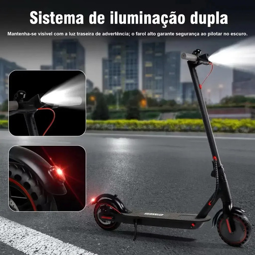 Patinete Scooter Elétrico Dobrável Com Velocidade E Autonomia De 30 Km Bluetooth Cor Preto MESTRI M-140
