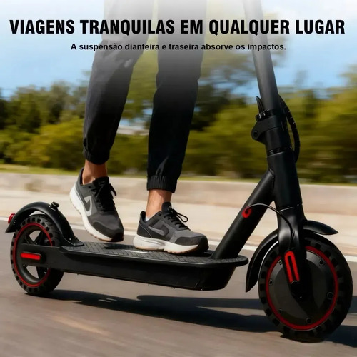 Patinete Scooter Elétrico Dobrável Com Velocidade E Autonomia De 30 Km Bluetooth Cor Preto MESTRI M-140