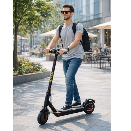 Patinete Scooter Elétrico Dobrável Com Velocidade E Autonomia De 30 Km Bluetooth Cor Preto MESTRI M-140