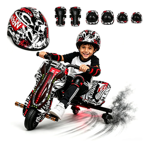 Patinete triciclo drift eletrico 3 rodas 350w com bluetooth