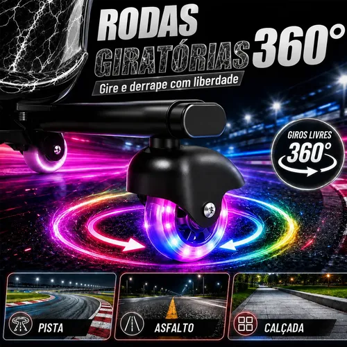 Patinete Triciclo Elétrico Drift Infantil C/ Led Y Bluetooth