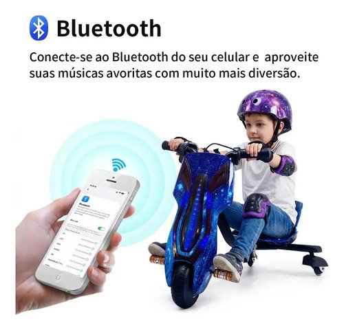 Patinete Triciclo Infantil Drift Elétrico 250w 36v 90kg 15km