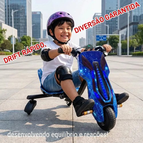 Patinete Triciclo Infantil Drift Elétrico 250w 36v 90kg 15km