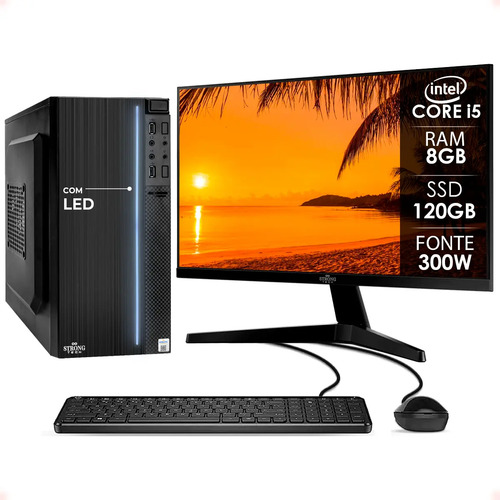 Pc computador completo i5 8gb ssd 120gb mon 17 strong tech