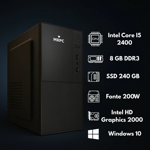 Pc Computador Completo Intel I5 8gb Ssd 240gb Monitor 19