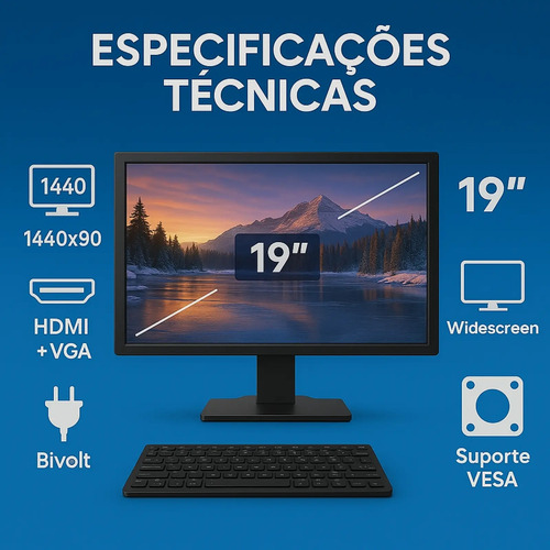 Pc Computador Completo Intel I5 8gb Ssd 240gb Monitor 19