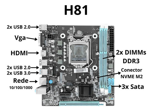 Pc Computador Intel I5 4570 H81 Ssd 240 Ram 16gb 1600 16 Gb 240 Gb 16 Gb Integrada