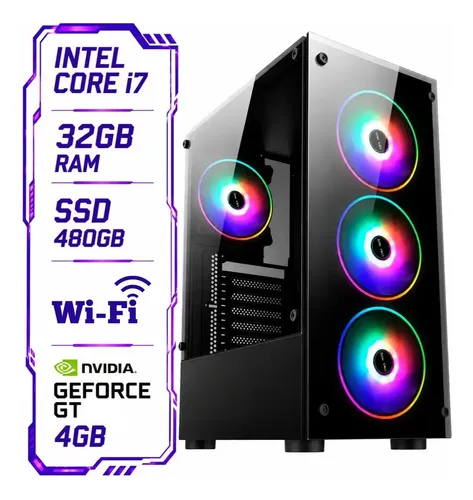 Pc Gamer Cpu I7 + 32gb Ram + Ssd 480gb + Geforce 4gb