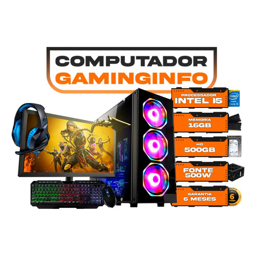 Pc Gamer Intel I5 16gb 500gb Monitor 19 Kit Gamer W10 Origi