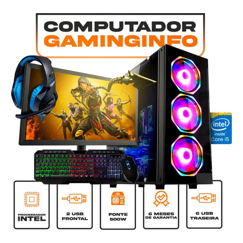 Pc Gamer Intel I5 16gb 500gb Monitor 19 Kit Gamer W10 Origi