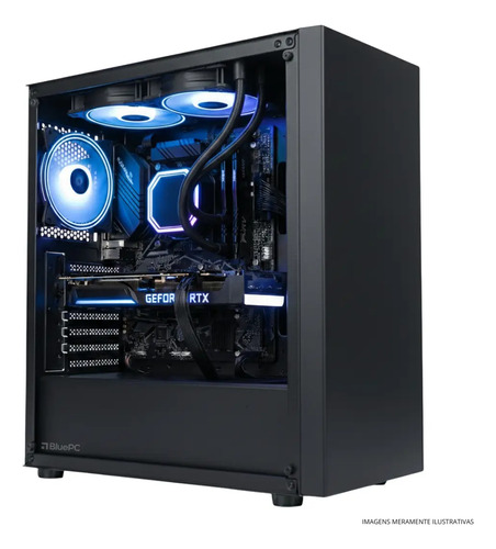 PC Gamer|Workstation - AURA by BluePC, AMD Ryzen 7 5700X, Placa mãe B550, GeForce RTX 5070 12GB GDDR7, 16GB DDR4, SSD M.2 PCIe 1TB, Fonte 750W 80 Plus, Jogue, Crie, Edite, Desenvolva - PGBP-AUR126