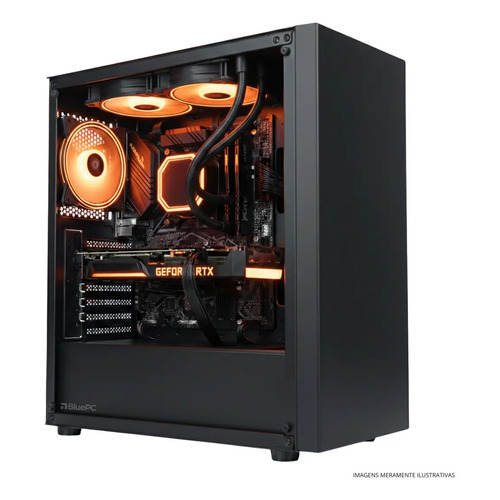 PC Gamer|Workstation - AURA by BluePC, AMD Ryzen 7 5700X, Placa mãe B550, GeForce RTX 5070 12GB GDDR7, 16GB DDR4, SSD M.2 PCIe 1TB, Fonte 750W 80 Plus, Jogue, Crie, Edite, Desenvolva - PGBP-AUR126