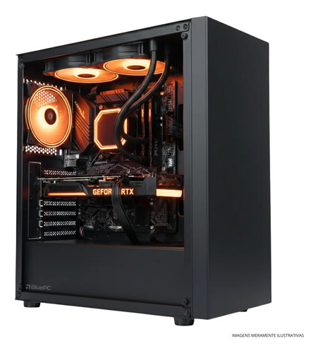 PC Gamer|Workstation - AURA by BluePC, AMD Ryzen 7 5700X, Placa mãe B550, GeForce RTX 5070 12GB GDDR7, 16GB DDR4, SSD M.2 PCIe 1TB, Fonte 750W 80 Plus, Jogue, Crie, Edite, Desenvolva - PGBP-AUR126