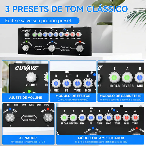 Pedal de efeito Cuvave Cube Baby preto
