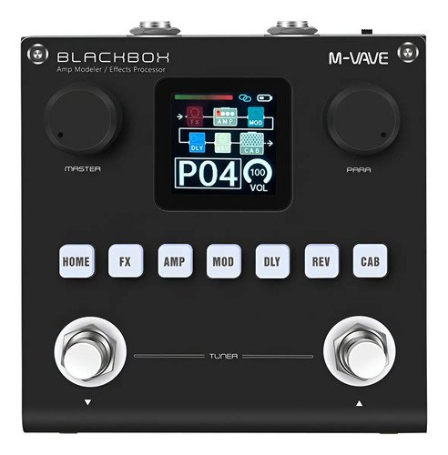 Pedal multiefeitos m vave blackbox digital para guitarra com