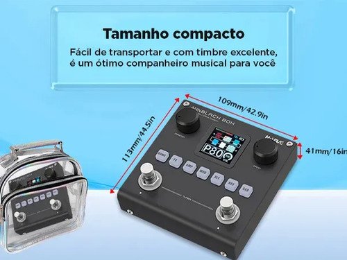 Pedal Multiefeitos M-Vave Blackbox Digital Para Guitarra Com Bluetooth