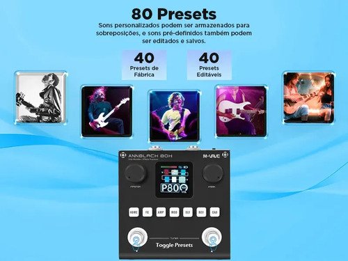 Pedal Multiefeitos M-Vave Blackbox Digital Para Guitarra Com Bluetooth