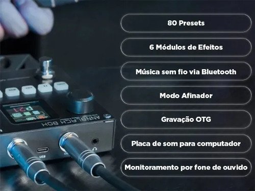Pedal Multiefeitos M-Vave Blackbox Digital Para Guitarra Com Bluetooth