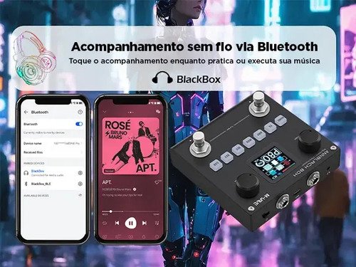 Pedal Multiefeitos M-Vave Blackbox Digital Para Guitarra Com Bluetooth