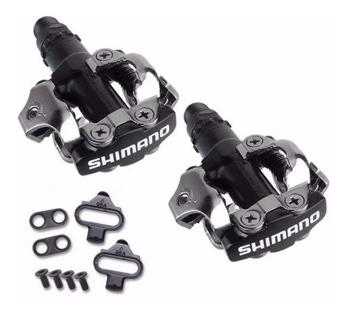 Pedal shimano pd m520 mtb preto com tacos c nf