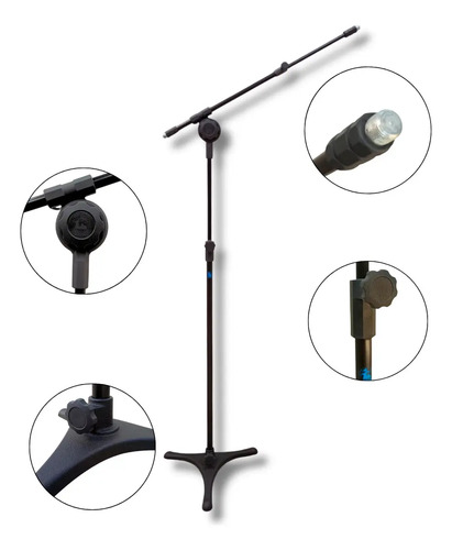 Pedestal suporte profissional para microfone visao musical p