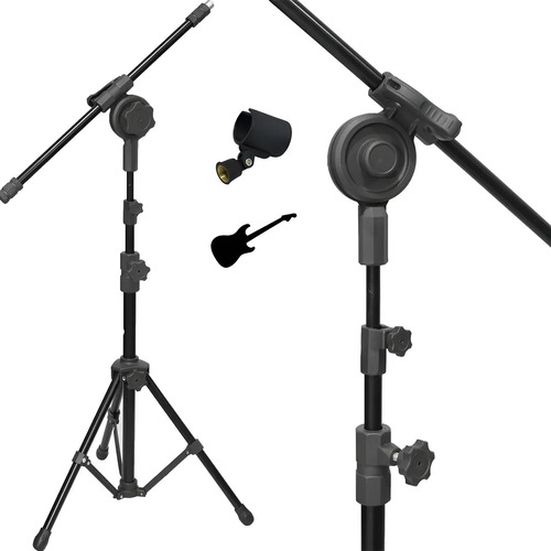 Pedestal tripe girafa para microfone visao musical 2 estagio
