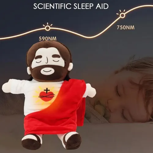 Pelúcia Jesus Que Respira Com Música E Luzes 38cm